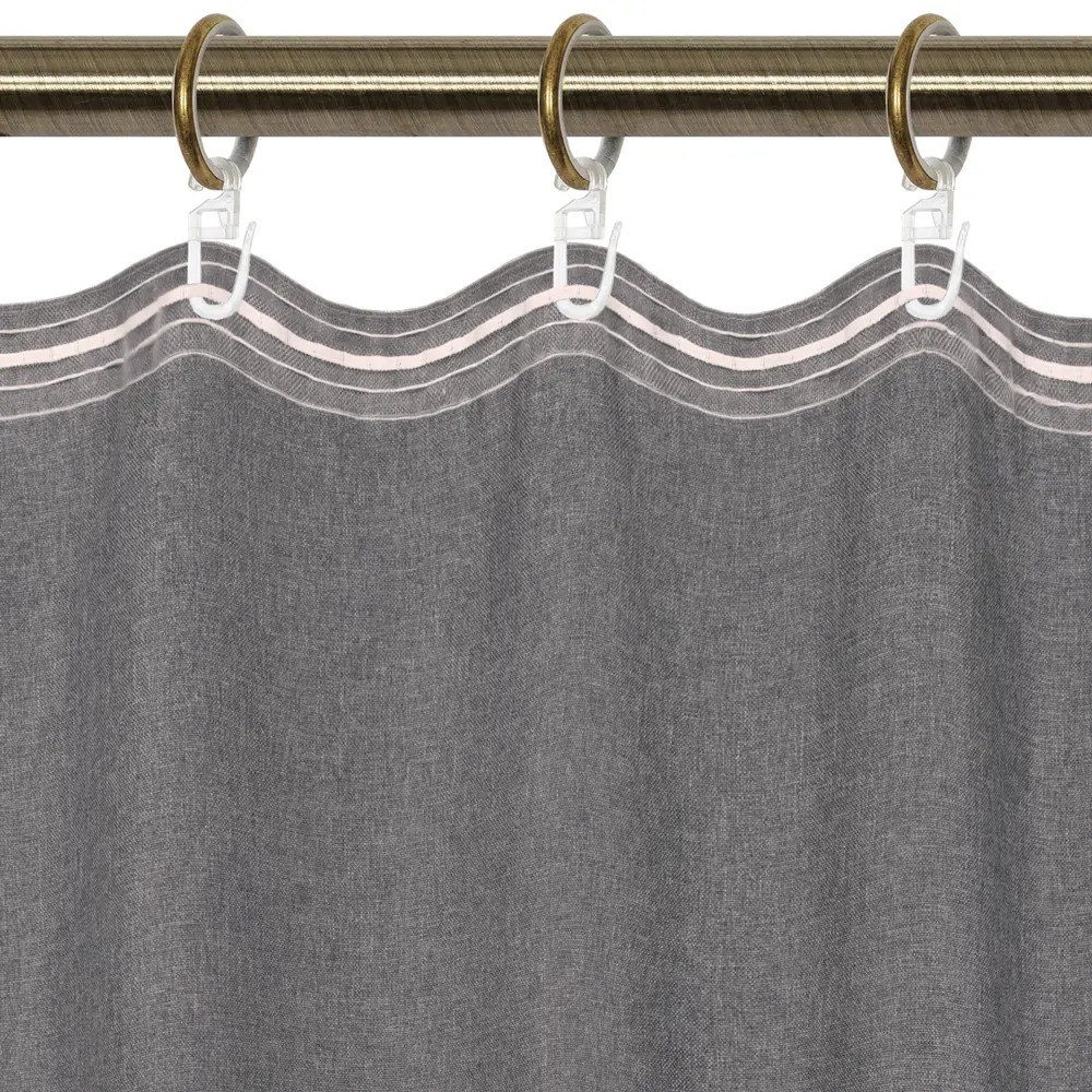 Штора на ленте «Савана» 145x260 см цвет серый LINEN WAY STLM-2138449 - Вид №3