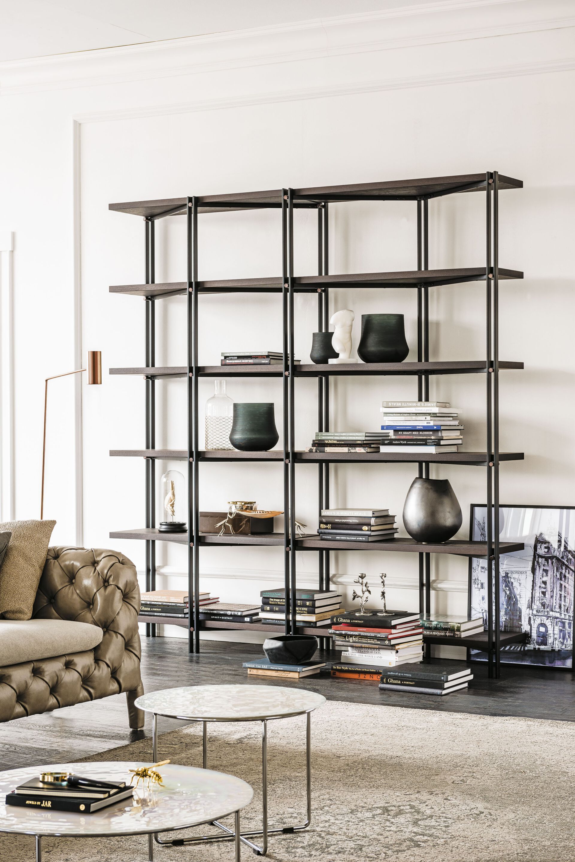 Книжный шкаф из стали и дерева Cattelan italia HUDSON ARCH-00106612 - Вид №3