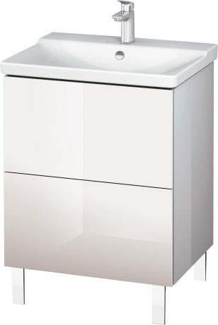 LC660001818 Тумбочка напольная L-Cube #LC6600 620 x 481 мм Белый матовый, декор Duravit - Вид №1