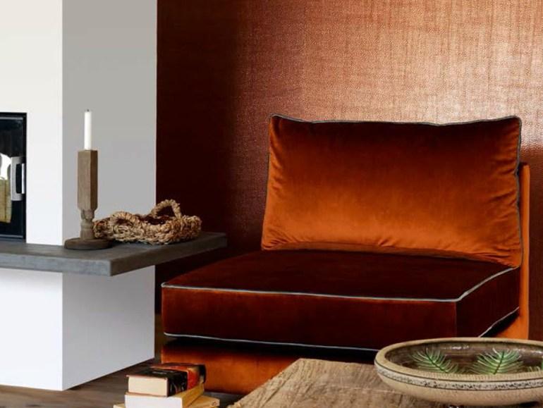 Élitis Однотонная бархатная обивочная ткань sun-id-1455188 - Вид №2