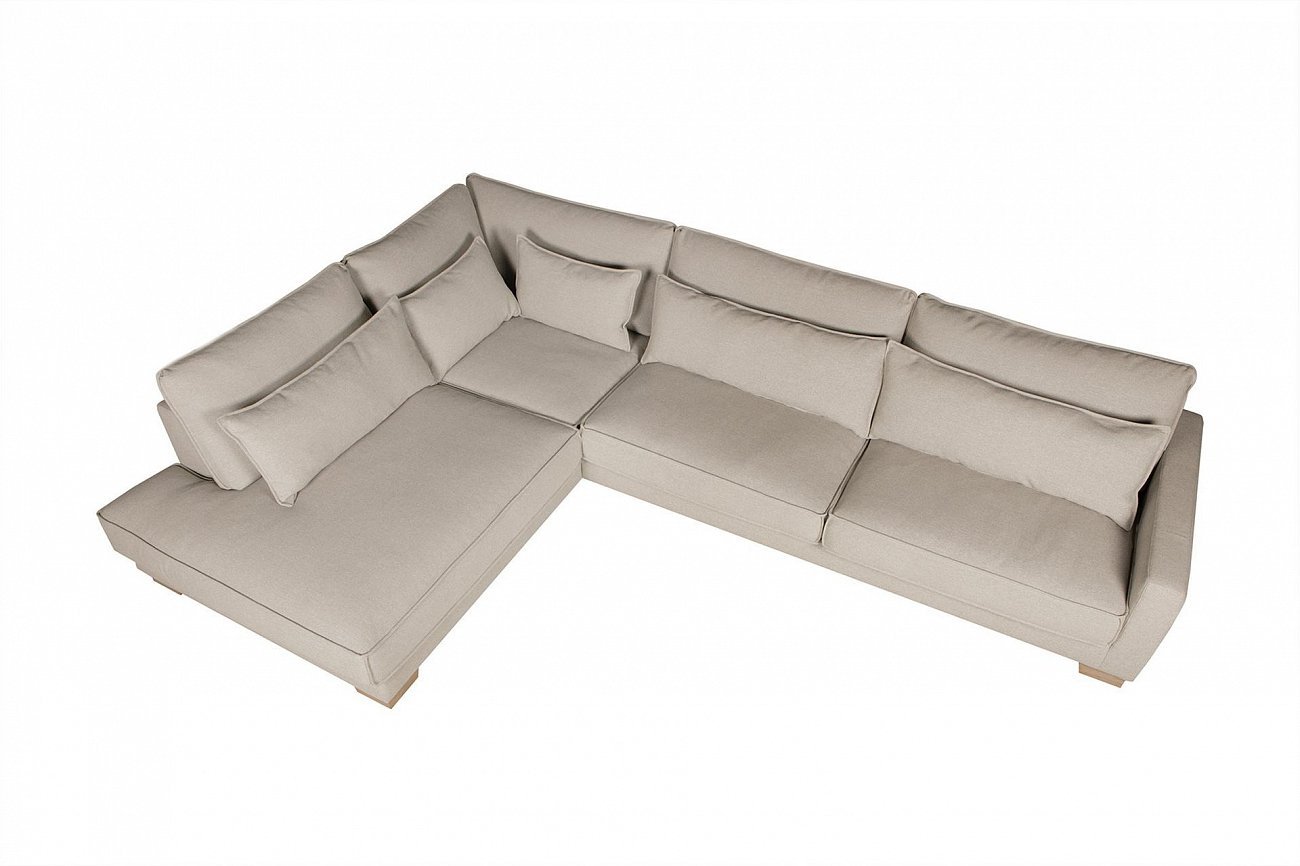 Диван Malte трехместный угловой с правым модулем светло-серый SITS ДИЗАЙНЕРСКИЕ, MALTE 192160 Бежевый;молочный  - Вид №4