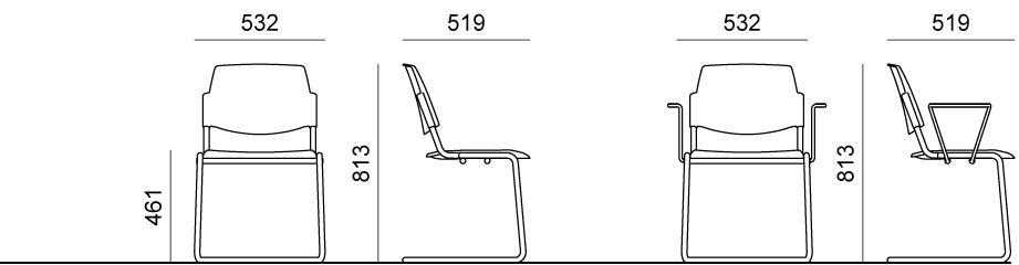 Diemmebi Стул с мягкой подкладкой Volée sun-id-1442476 - Вид №2