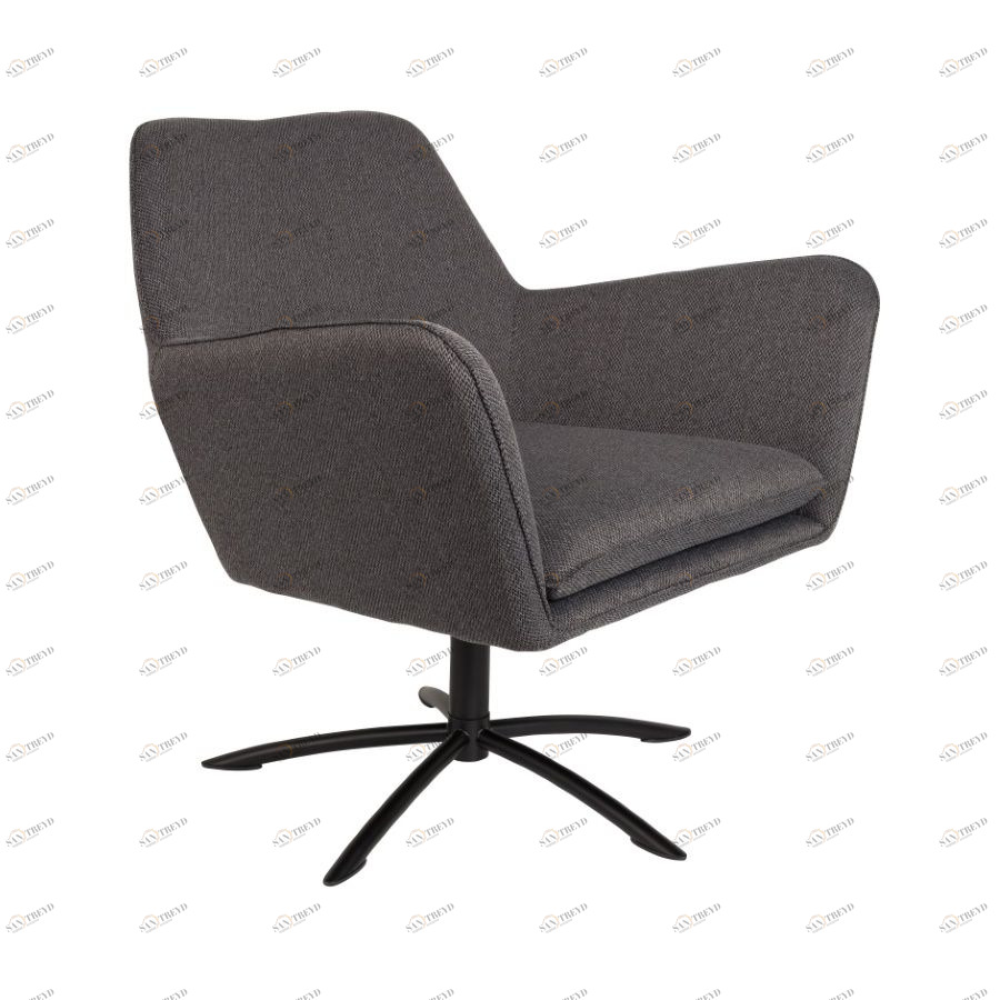 Лаунж кресло Knut темно-серое White Label Living 3100037