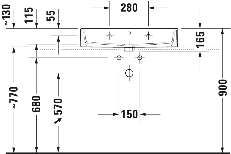 2350700028 Подвесная раковина настенная овальная Duravit Vero Air - Вид №2