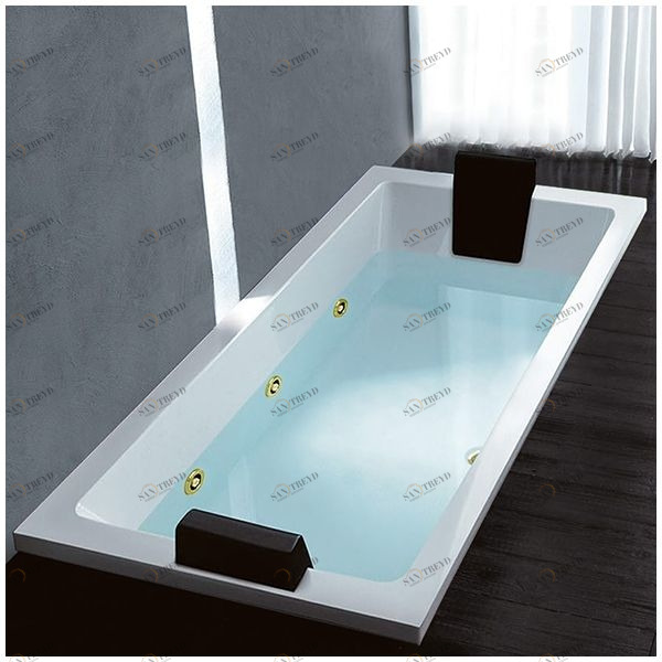 Ванна Gruppo treesse Quadra 199 V0737-DX-GD белая с золотой фурнитурой и гидромассажем прямоугольная встроенная правая STDV0737DXGD