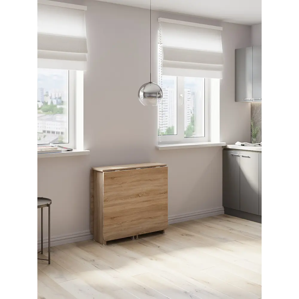 Стол-книжка раскладной 23.2-163x80x75 см прямоугольный ДСП цвет сонома Santreyd STLM-2021999 - Вид №26