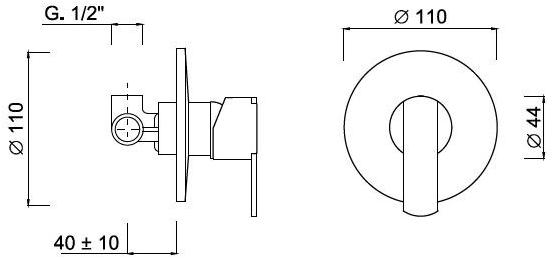 Rubinetteria Giulini Смеситель для душа, однорычажный, с тарелкой Surf F5815 - Вид №1