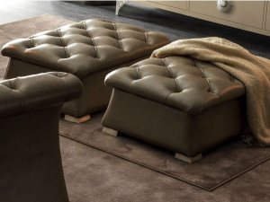 Кожа capitonné пуф