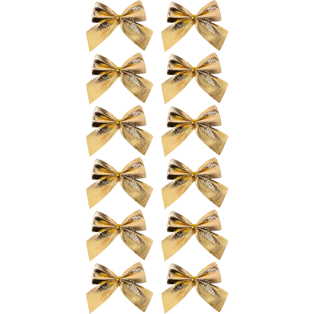 Бант новогодний Мерцание золота 12 шт Santreyd STLM-2170251 - Вид №3