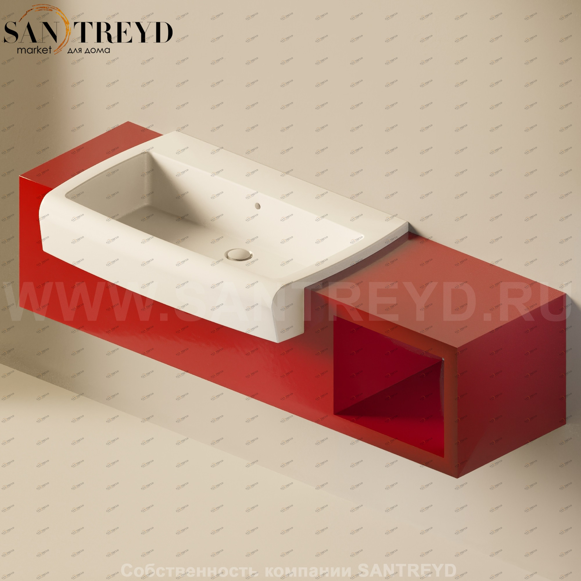 Flaminia UNA Консоль для раковины от 160 до 240 см с местом хранения красная UNA90V1.3011 Ceramica Flaminia UNA90V13011