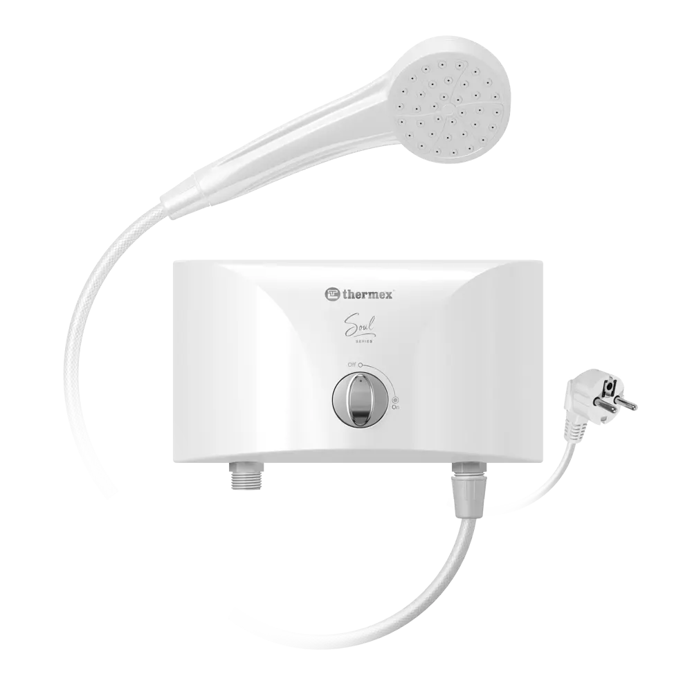 Проточный водонагреватель электрический Thermex Soul 3500 shower 2110643.5 кВт белый с душевой лейкой STLM-2159037