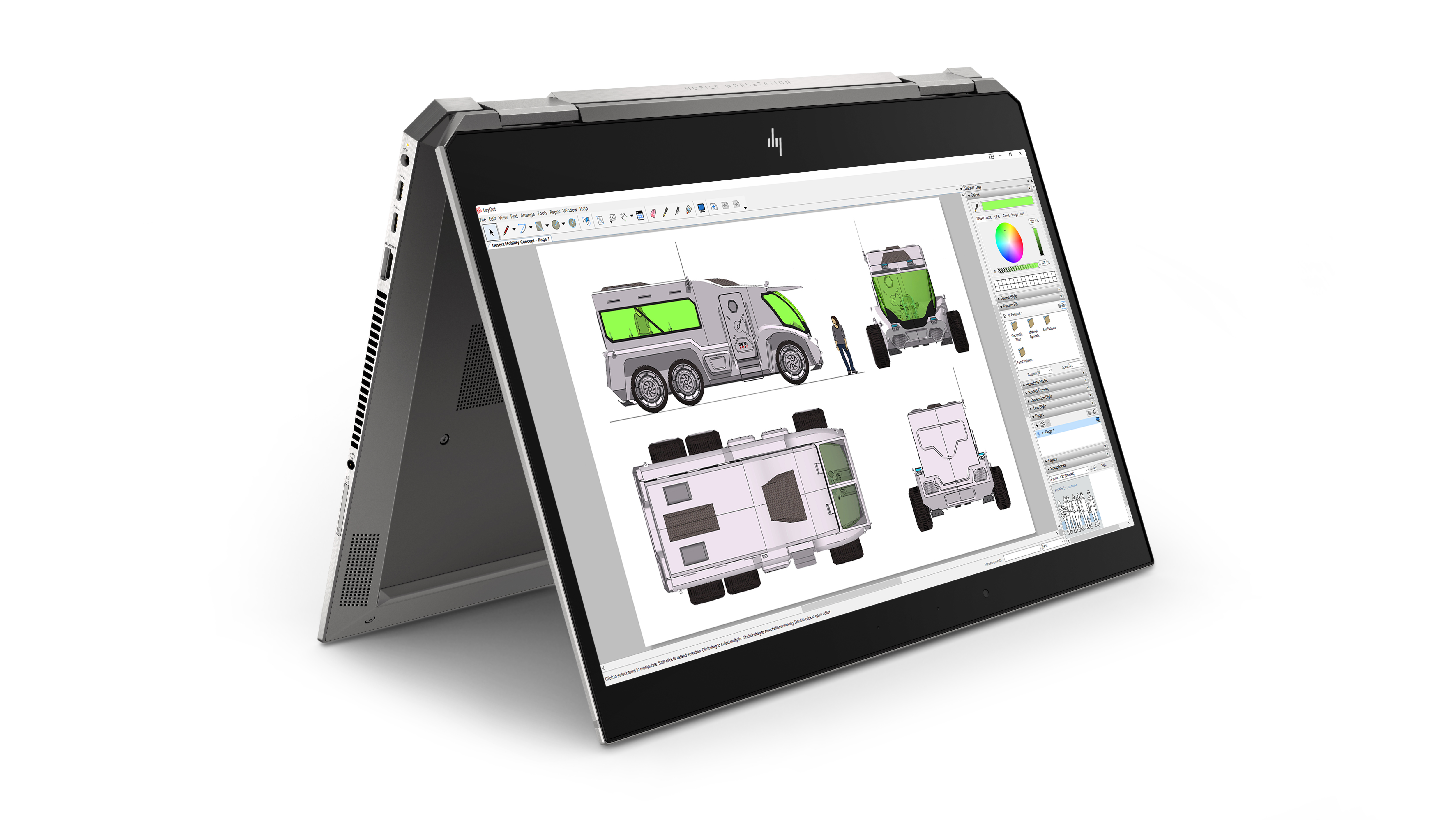 6TW47EA#ACB zbook x360 studio g5 15.6"(3840x2160)/touch/intel core i9 9880h(2.3ghz)/16384mb/512ssdgb/nodvd/ext:nvidia quadro p2000(4096mb)/war 3y/2.26kg/silver/w10pro + no pen HP Santreyd  - Вид №8