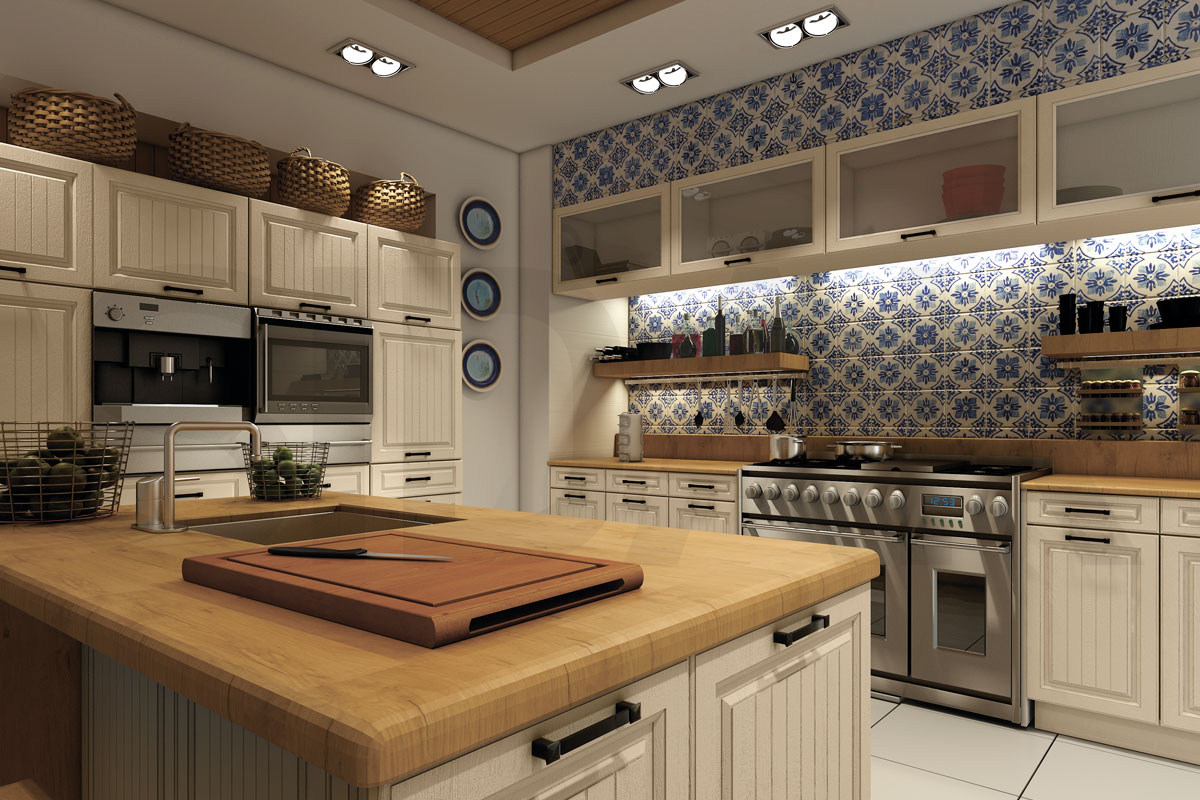 Фасады для кухни Кантри Фрезеровка «Кампо+» Лен солнечный №45 SIDAK SIST1485-211 - Вид №1