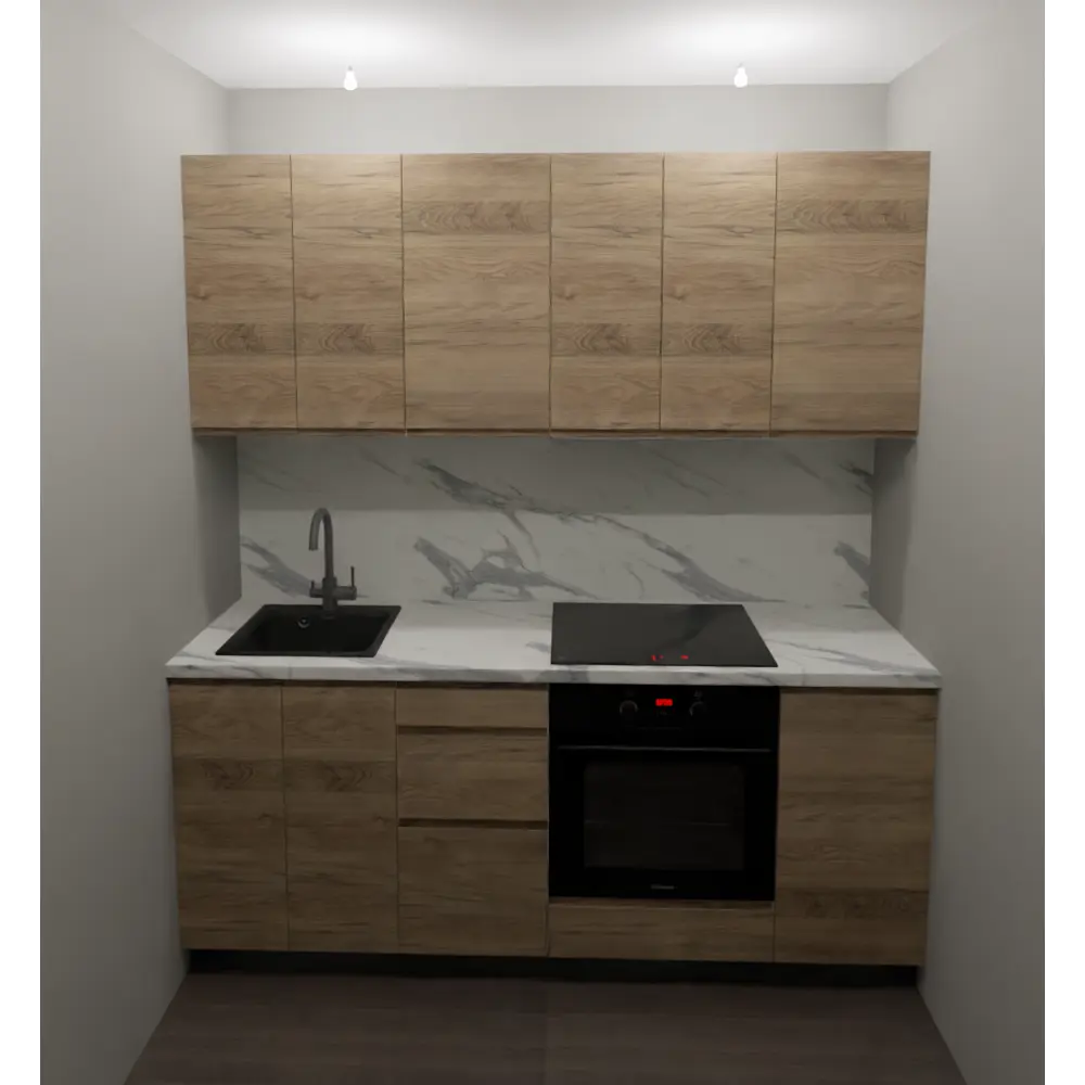 Кухонный гарнитур 200x60 см Токио цвет коричневый KONSENSA STLM-2153205