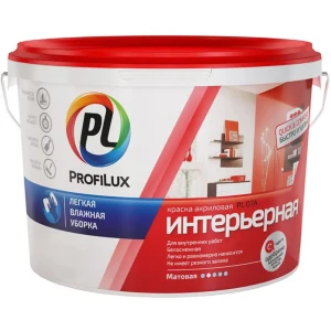 90190654 Краска для стен и потолков акриловая Profilux ВД PL-07А матовая супербелая 7 кг STLM-0126797