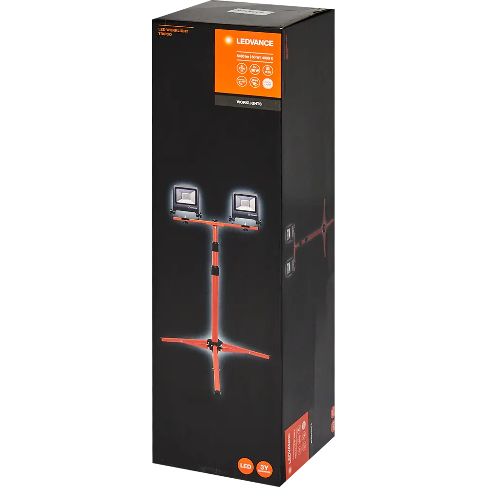 Прожектор светодиодный уличный Ledvance Work Light 2x30 Вт 4000K IP65 на треноге, нейтральный белый свет STLM-2100927 - Вид №4