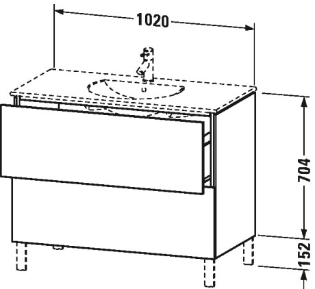 LC660701313 L-Cube Тумбочка напольная Американский орех, натуральный шпон Duravit - Вид №1