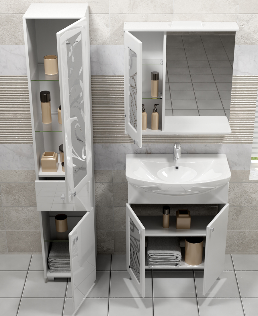 Тумба с раковиной Provans 600 (Балтика)610⨉440⨉840 мм белый Santreyd sun-id-665131 - Вид №3