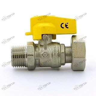 Кран шаровый FIV для газа 1/2" ВВ американка 3/4" NORMGAS флажок 8109R077