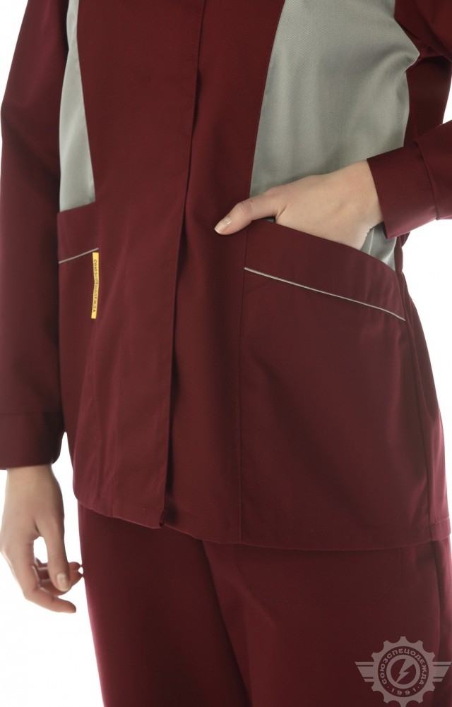 65527 Костюм "Эксперт-2" женский бордовый  Летняя спецодежда  размер 56-58/170-176  - Вид №16