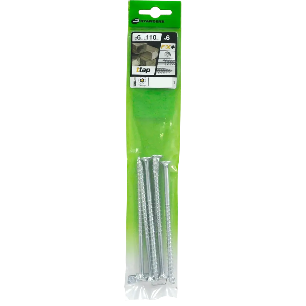 Саморезы для деревянного домостроения STANDERS T-TAP оцинкованные 6x110, 6 штук STLM-2062248 - Вид №2