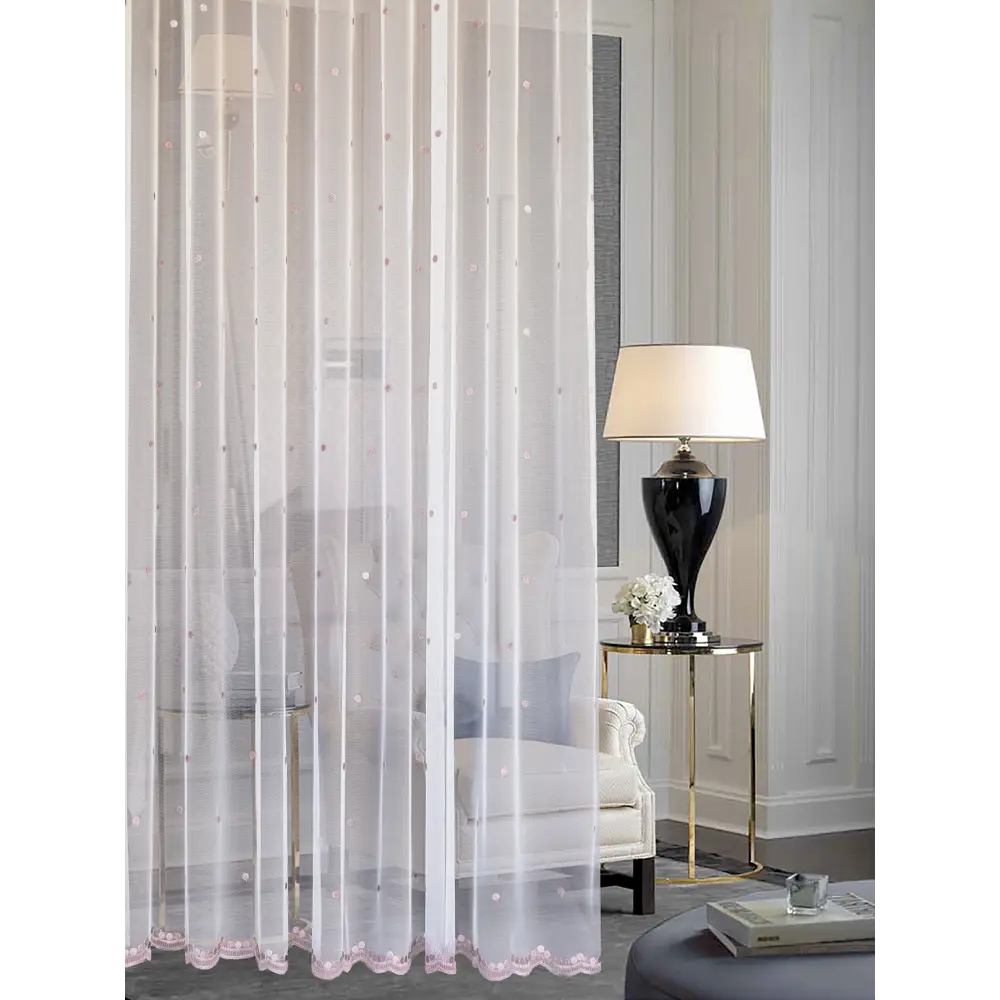 Тюль на ленте Лали 250x260 см цвет бело-розовый 88109972 STLM-2184933 MIAMOZA  - Вид №9