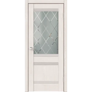Дверь межкомнатная остекленная без замка и петель в комплекте Тоскана 80x200 см HardFlex цвет дуб тернер белый