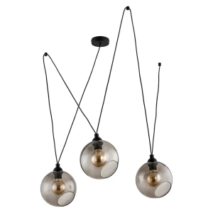Светильник подвесной Lighting Pobo 1981, 3 лампы, 14 м², цвет чёрный дымчатый