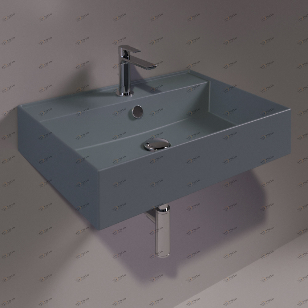 AG61CEMENTOMATT Подвесная раковина настенная прямоугольная Simas Agile серая