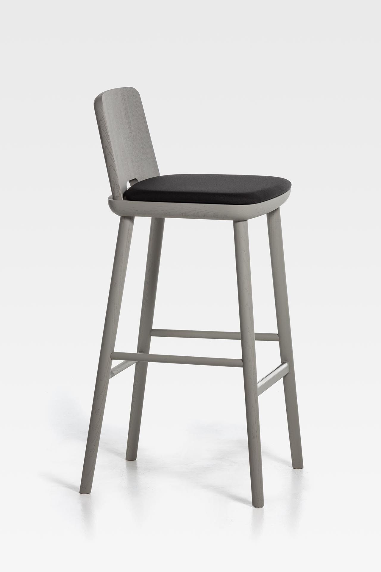 Высокий стул из ясеня с мягким сиденьем SIPA планшет ARCH-00110006 - Вид №8