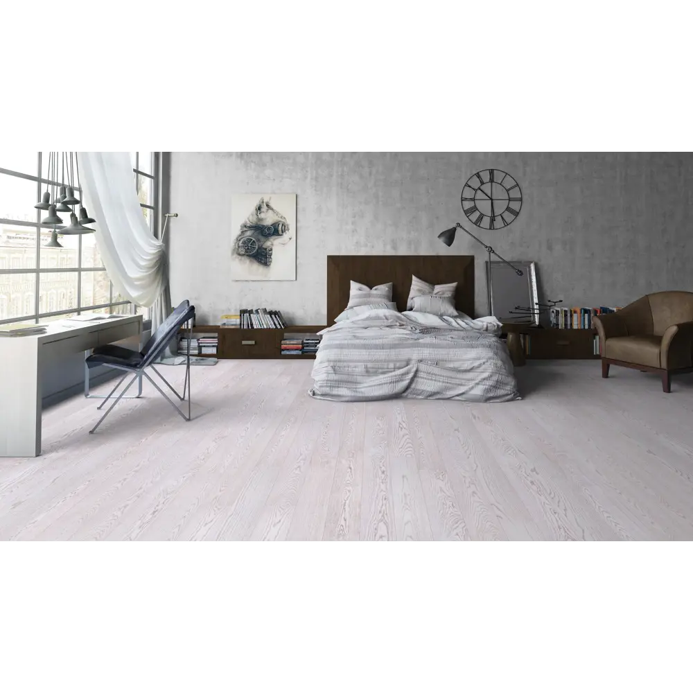 Паркетная доска однополосная «Дуб снежный» лак 1.182 м² Tarkett STLM-2185800 - Вид №5