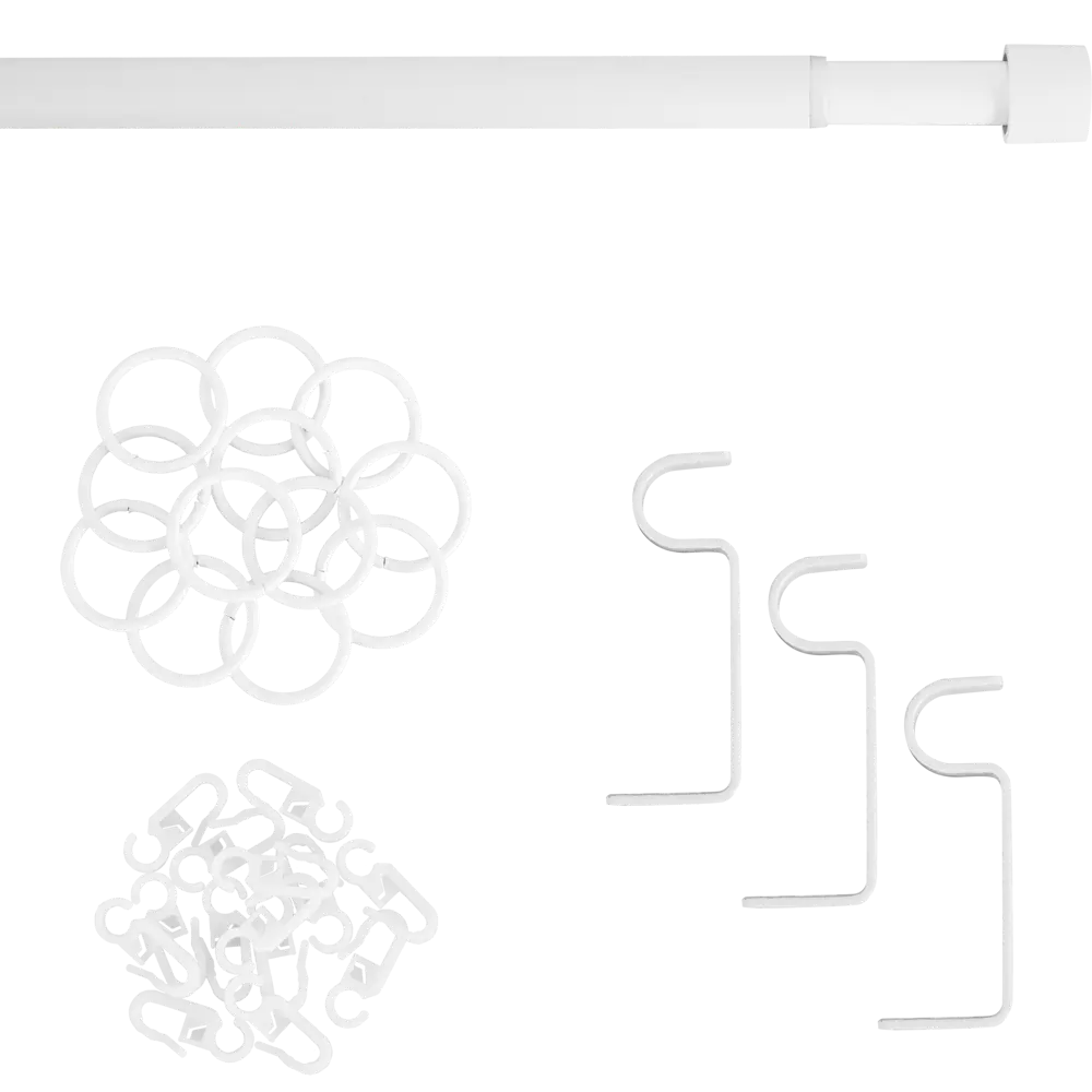 Карниз однорядный раздвижной d19/16 мм заглушка 160-320 см цвет белый ORBIS STLM-2177195 - Вид №1