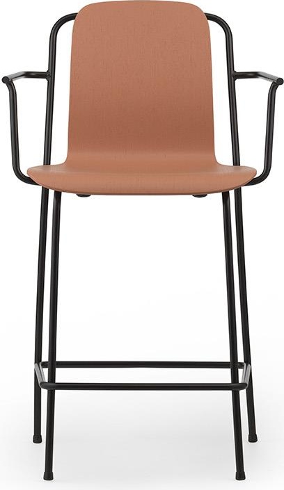 601967 Барное кресло 65 см Черная сталь / коричневый Normann Copenhagen Studio - Вид №1