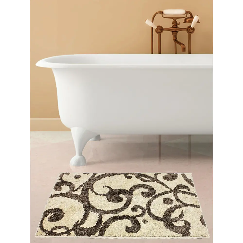 Коврик для ванной комнаты «Узоры» 50х80 см цвет коричневый MR PENGUIN STLM-2136218 - Вид №3