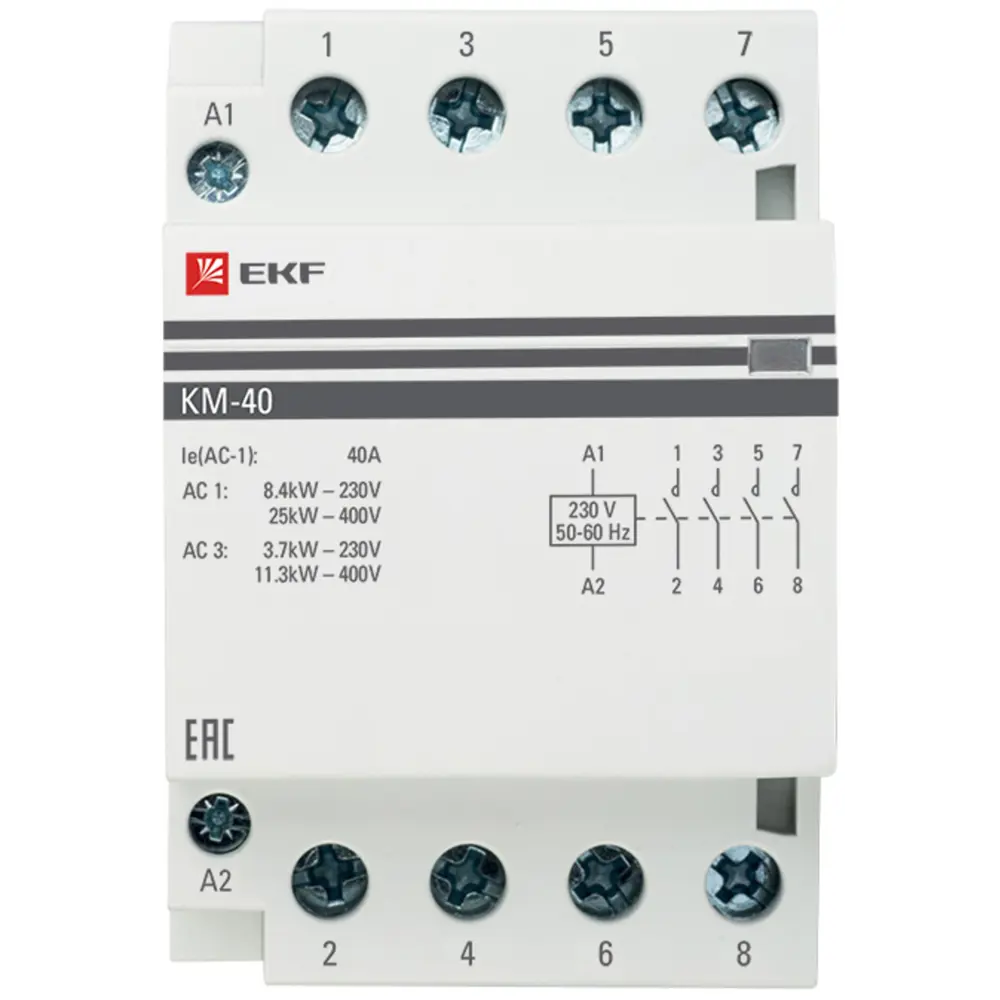 Контактор EKF КМ 4NО 40 А 230-400 В STLM-2119237 - Вид №1