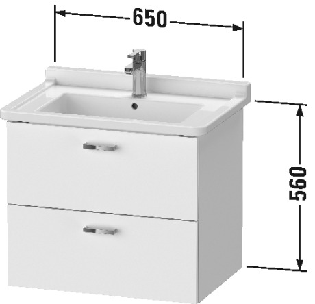 XB618505353 Тумбочка подвесная XBase #XB6185 650 x 468 мм Каштан темный, декор Duravit  - Вид №1