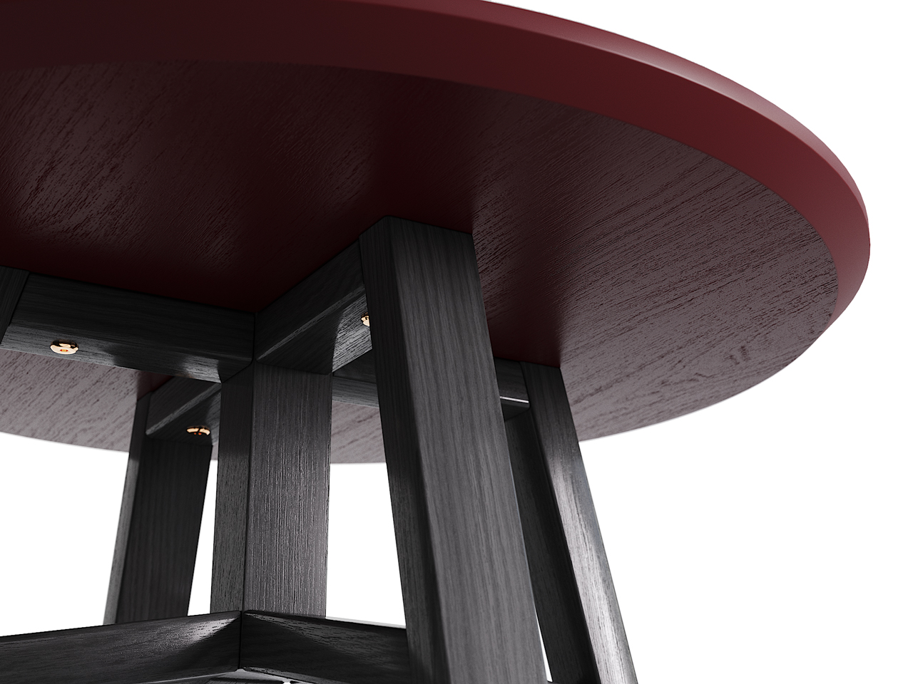 Приставной столик круглый черный дуб, марсала 55 см Mack THE IDEA  210078 Черный  - Вид №1