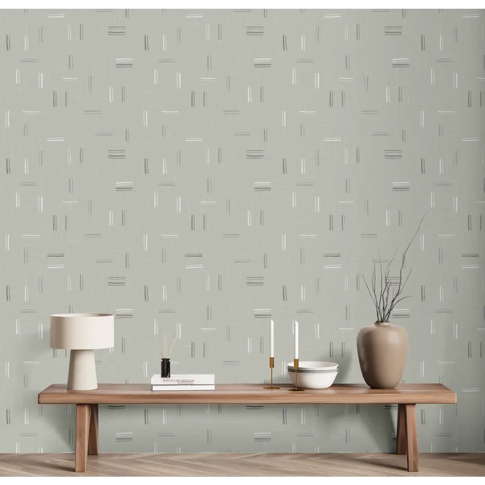 Обои флизелиновые Ateliero Palochki зеленые абстрактные 1.06 м 89432689 STLM-1571924 - Вид №3