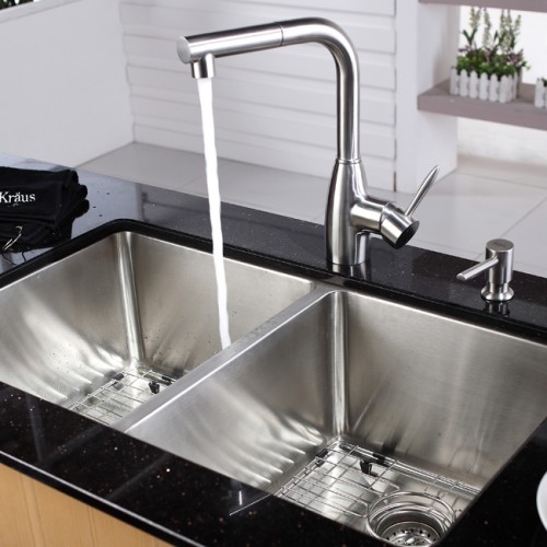 KHU102-33 Мойка кухонная прямоугольная Krausru  - Вид №4