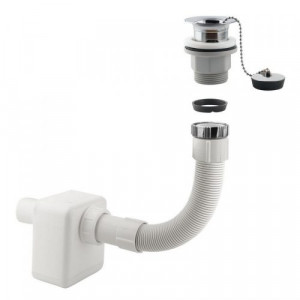 15408 Idral Сливной комплект для раковины со сливом, внешним сифоном и гофрированной пластиковой трубкой 1 "1/4