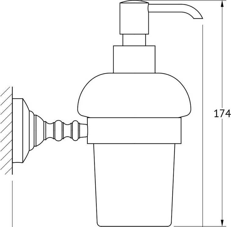 STI 005 Держатель с дозатором жидкого мыла 3SC STILMAR CHROME Treesseci 3SC - Вид №1