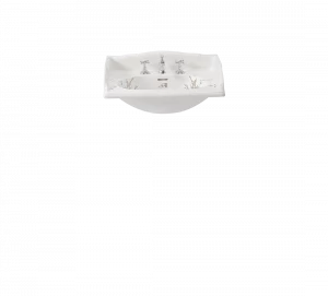Gentry Home Таз большой белый Victorian Садовый узор GH100814