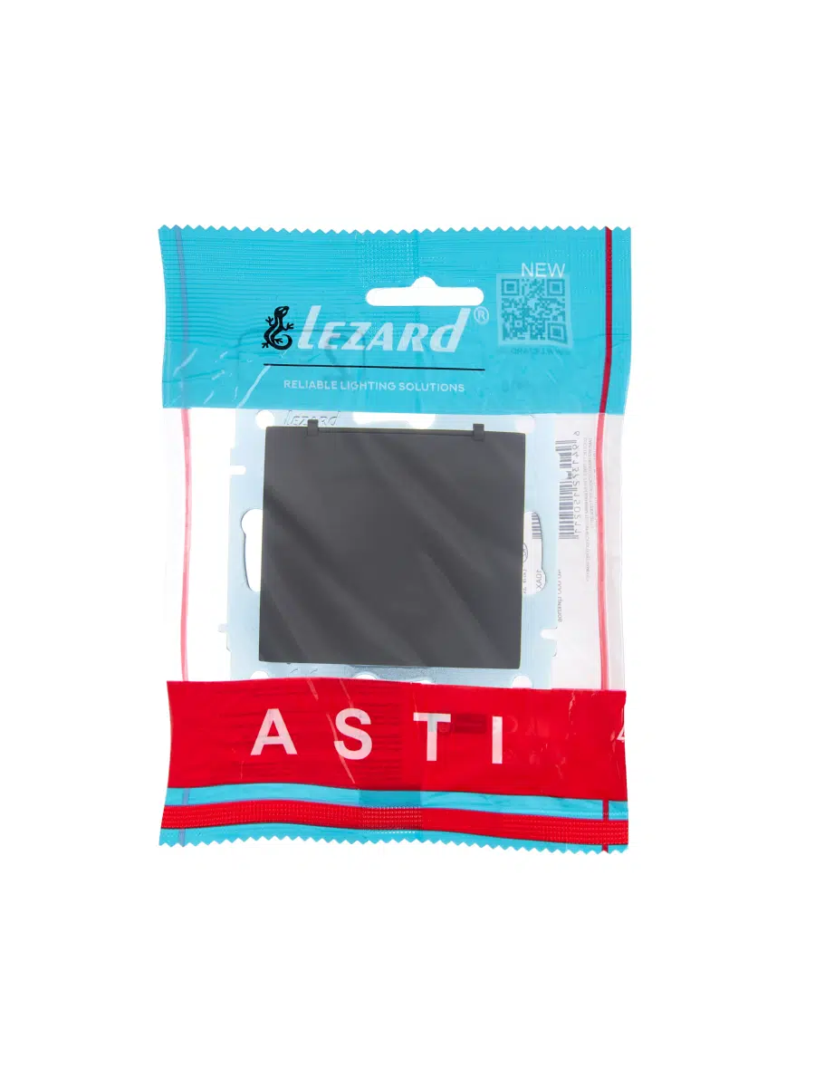 ASTI Розетка с/з с крышкой ПБТ чёрный бархат механизм LEZARD 7081-4288-123B - Вид №5