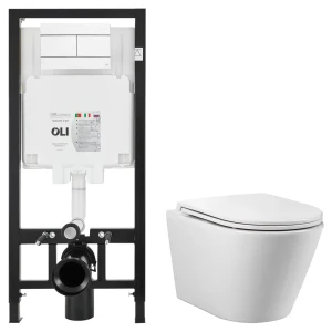 Комплект инсталляции Oli 80 Eco с безободковым унитазом Aquatek Вега