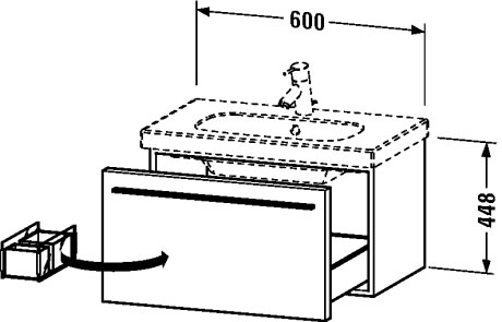 XL605104343 X-Large Тумбочка подвесная Базальт матовый, декор Duravit - Вид №1