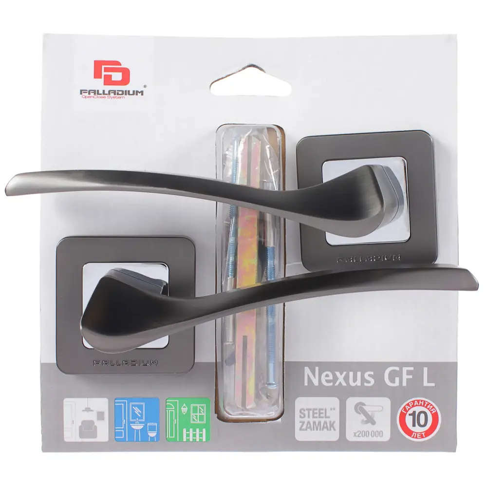 Ручка дверная на розетке Palladium «Nexus», цвет графит STLM-2019616 - Вид №3