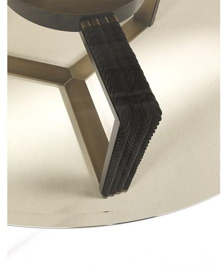 Gianfranco Ferré Home Круглый стол из стекла и металла с ленивой сьюзан Glasgow sun-id-1467310 - Вид №2