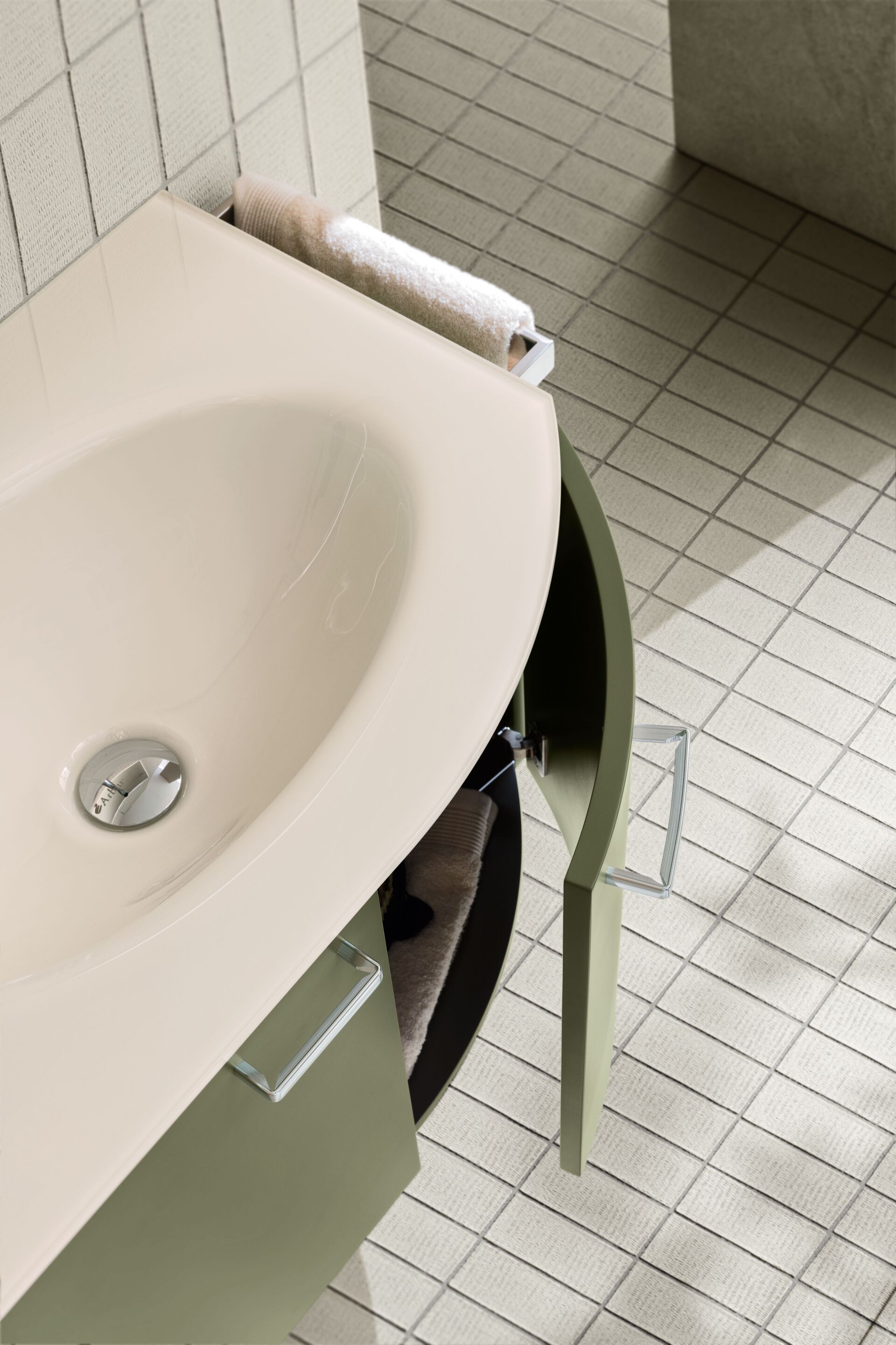 Матовый лакированный деревянный двойной подвесной умывальник ARBLU Dress System ARCH-00137840 - Вид №3