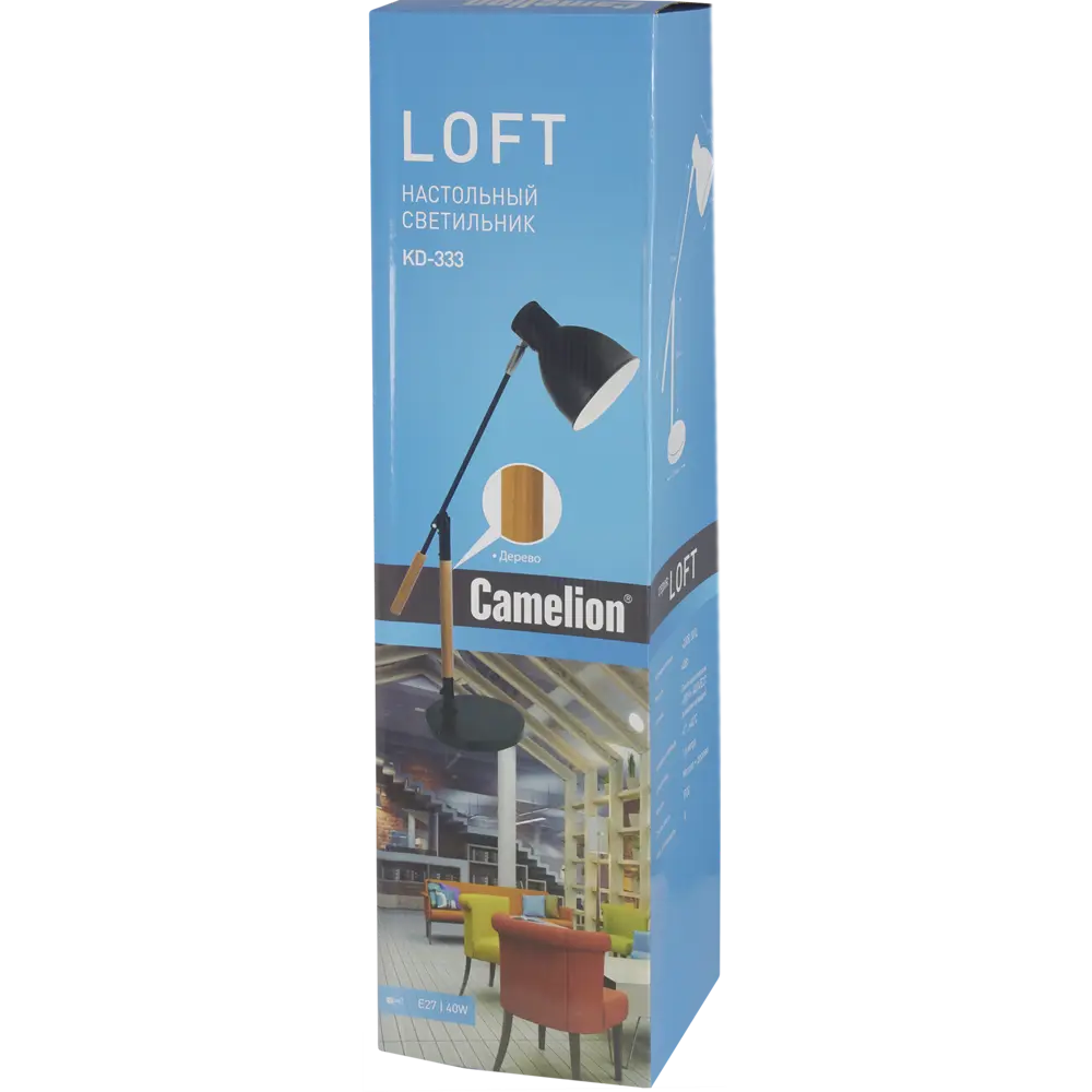 Светильник настольный «Nature» KD-333 1хЕ27х40 Вт, цвет белый CAMELION STLM-2016976 - Вид №7