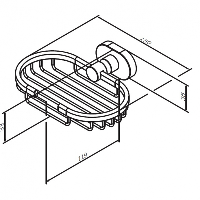 A7434600 L Мыльница-решетка хром AM.PM Sense - Вид №6